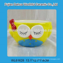 Hot sale handpainting owl design ceramic bowl